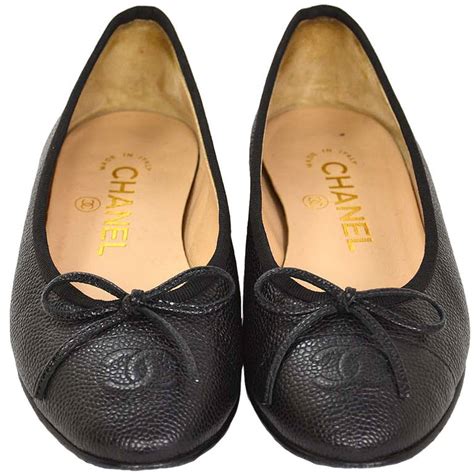 brown and black chanel flats|Black Chanel flats sale.